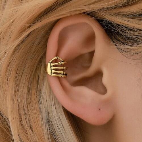 Punk Skull Clip On Earrings For Women Geometric Ear Cuff Gold Earcuff Fashion Jewelry Statement Earings Cartilage Fake Piercing