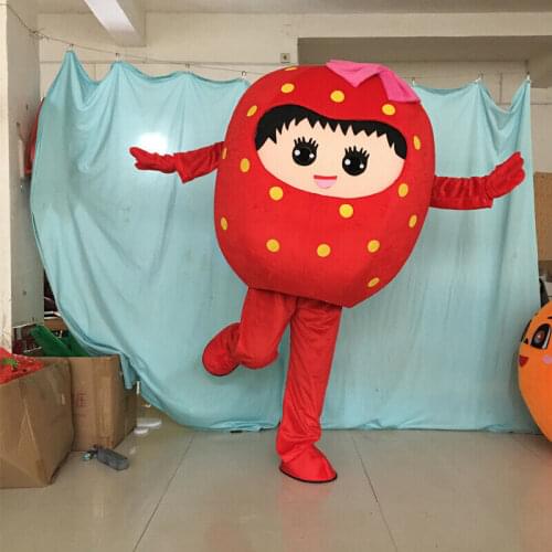 Strawberry Mascot Costume Suit Cosplay Party Game Dress Outfit Halloween Adult