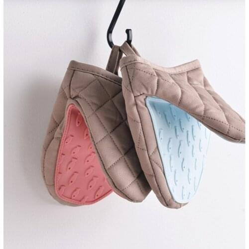 1pcs Silicone Anti Scald Heat Resistant Gloves Silicone Cotton Oven Gloves Kitchen Mitts Potholder Baking Insulation Hand Clip