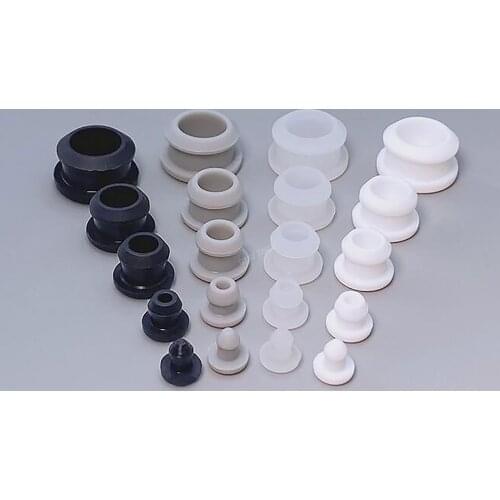 10pcs 2.5-11.5mm Black White Grey Clear Silicone Rubber Hole Caps T-type Plug Cover Snap-on Gasket Blanking End Cap Seal Stopper