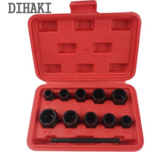 11pc/set Damaged Nut Bolt Remover Stud Extractor Set Broken Bolt Removal Kit Tool Set With Package Box