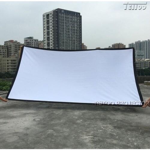 180 Inches 4:3 Factory Sale Outside Movie Supply Simple Projector High-definition White Screen Portable White Curtain Screen