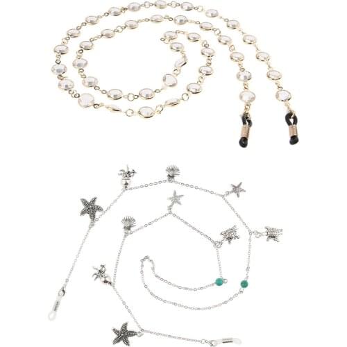 2pcs Metal Glasses Glasses Sunglasses Necklace Necklace Chain