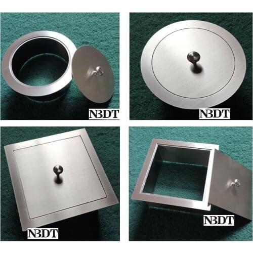 304 Stainless Steel Round Square Kitchen Countertop Lab Working Top Flush Built-in Waste Trash Chute Grommet With Lid Cover
