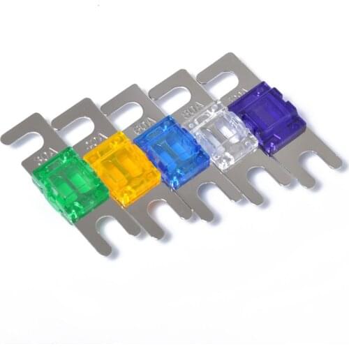 5PCS/Pack Vehicle Fuse Colorful Safety Wire Fuse Wire for Automobile 30A / 40A / 60A / 80A / 100A Nickel Plated Mini ANL Fuses