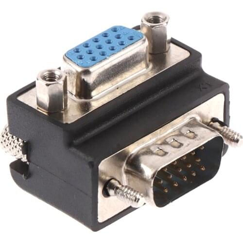 90 Degree Right Angled VGA Male To Female Extension Extender Video Adapter