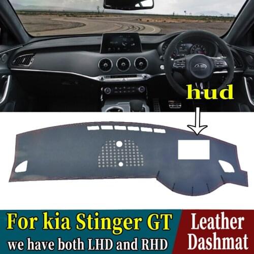 PU Leather Dashmat Dashboard Covers Pad Dash Mat Carpet Car-Styling Accessories Custom For kia Stinger GT 2018 2019 2020 2021