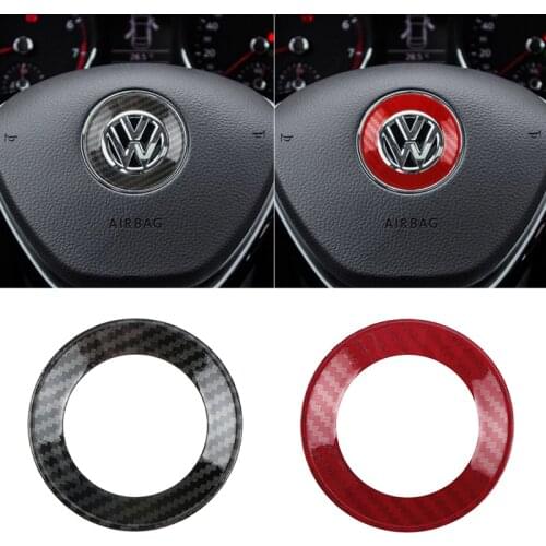 Auto Decoration Ring Steering Wheel Center Sticker Circle Cover Fit For Volkswagen VW Golf 4 5 Polo Jetta Mk6 Tiguan Passat