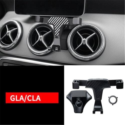 Car Air Vent Power Socket Mount Rotating Mobile Phone Holder for Mercedes Benz GLA GLC CLA C Class C-Class Aluminum Alloy Stand