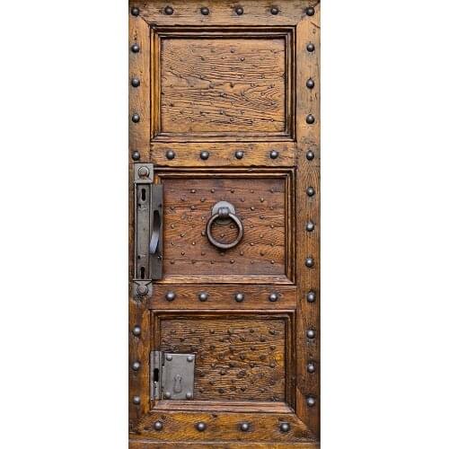 Free shipping 3d classic brown wood Door Sticker for Bedroom Living Room gift PVC Waterproof Decal door wrap 77*200cm