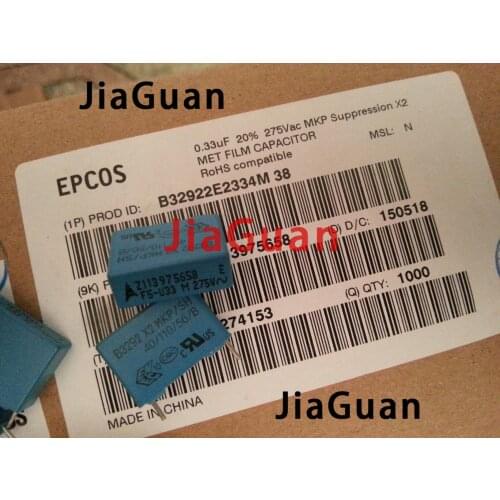 20PCS NEW EPCOS X2 B32922 0.33UF 275VAC 330NF PCM15 334/275VAC p15mm 330N 334 B32922E2334M U33