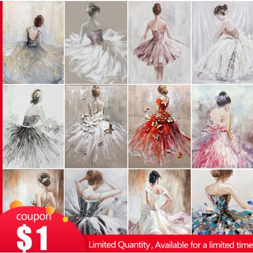 EverShine 5D Diamond Mosaic Ballet Woman Full Square Diamond Painting Portrait Picture Of Rhinestones Embroidery Art Home Decor