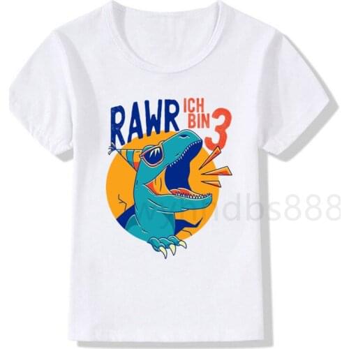 Dinosaur Birthday Shirt Birthday T-Shirt Birthday Children Top Tee Party Shirt Dinosaur Gift Fashion Baby Boy Clothes
