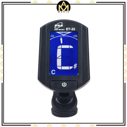 Acoustic Guitar Tuner Guitar Chromatic ENO ET-33 Clip-on Digital LCD Chromatic Bass Violin Ukulele (Black)