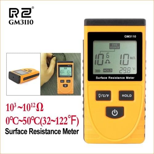 RZ Surface Resistance Meter Handheld Earth Resistance Meter Measure Instrument Static Detector Handheld Digital Resistance Tools