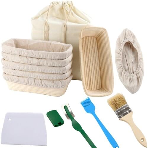 6pcs 12inch Bread Proofing Basket Kit Bread Sourdough Proving Basket Bread Mold Bannetons Bortforms Baking Mold Bread Lame