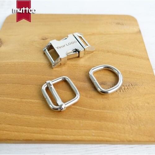 Metal buckle+adjust buckle+D ring) 15mm environmental plated metal buckle Engraved buckle laser engrave name customize LOGO