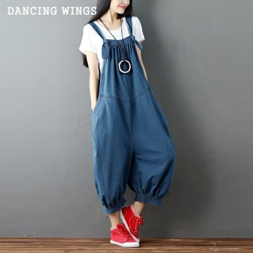 Fashion hanging crotch Jumpsuit Overalls Pants Loose Plus Size Trousers Spring Autumn Bottoms Bib Pants
