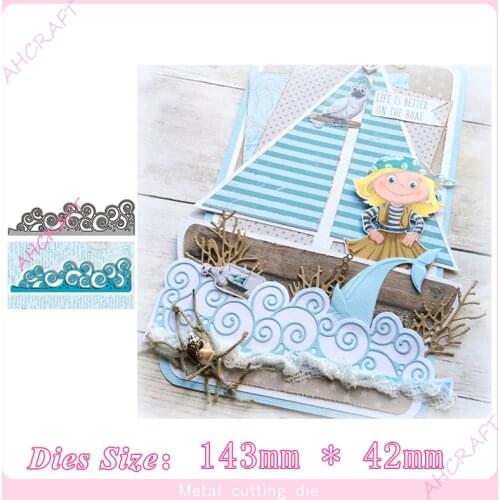 Sea Wave roll lace Metal Cutting Dies for diy Scrapbooking Photo Album Decorative Embossing PaperCard Crafts Die2020