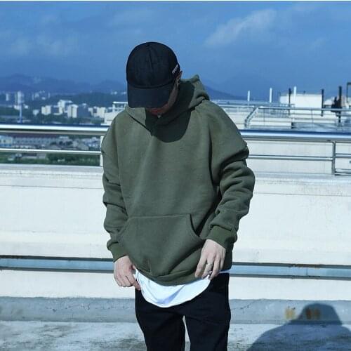 Men Pullover Kanye Pink Olive Green Sweatshirt Casual Clothes Oversize Wow Fashion Skateboards Fleece Warm Thick Hoodies Hip Hop