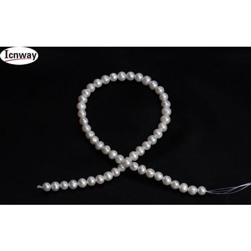 Natural round Freshwater Pearl white 7-8mm For Jewelry Making 15inches DIY necklace bracelet earring FreeShipping Wholesale