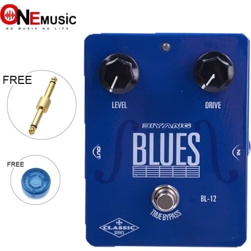 Biyang BL-12 BLUES True Bypass Overdrive Effect electric Guitar Pedal with Free Pedal Connector
