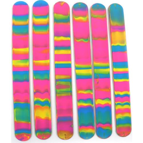 Rainbow Colorful Printing Rubber Bangle Kids Wristband Boys Girls Flexible Wrap Slap Bracelet Enfant Bangle Gift Favors