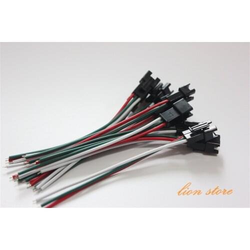 10 pcs/lot 3pin Connector Male Female Cable for SMD LED Strip Wire ws2812b ws2811 WS2801 LPD8806 RGB LED Strip