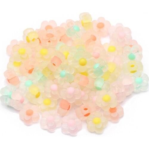 Colorful Mixed Flower Shape Arylic Beads 6x13mm Transparent Spacer Beads For Jewelry Making Diy Necklace Bracelet Accessories