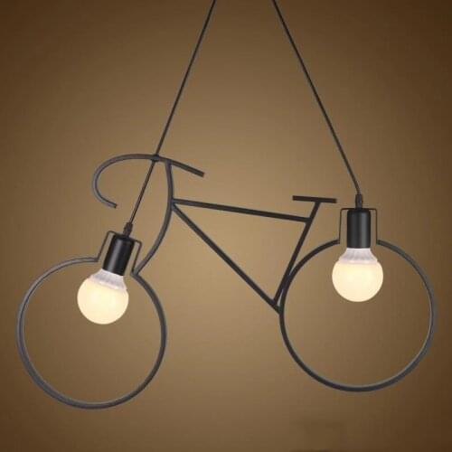 Retro Iron Bike Chandelier Lights Iron Pendant Lamp Industry Bike Hanging Light Restaurant Bar Creative Fixture