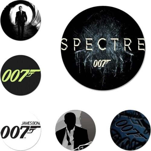 Luxury James Bond 007 Icons Pins Badge Decoration Brooches Metal Badges For Clothes Backpack Decoration 58mm