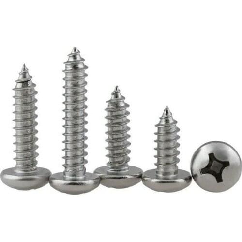 20PCS M3.5 M4 M4.2 304 stainless steel cross round head pan head self-tapping screws
