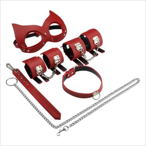 Sex Toys For Woman Men BDSM Bondage Set Under Bed Erotic Restraint Handcuffs & Ankle Cuffs & Eye Mask Adults Games S0714