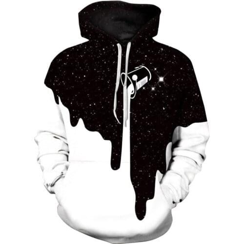 Hoodie spring 2021 new fashion top mens and womens long-sleeved 3D printing star crew neck pullover breathable clothing