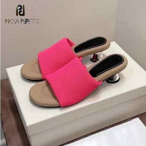 Candy color open-toed slippers summer non-slip leather casual fashion mid-heel sandals and slippers women