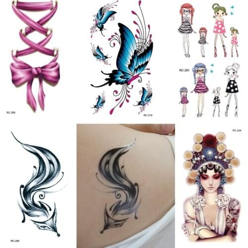 5 Pcs Random Small Temporary Children Tattoo Sticker Bird Fox Horse Dolphin Animal Designs Body Art Tattoos For Male And Female