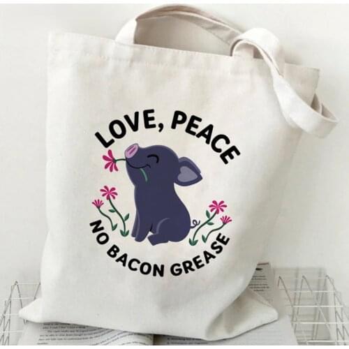 Printing Women Eco Shoulder Bag Book Bag Gift Handbag Shopper Cute Cow Pig Lovely Animals Cool And Unusual Bags Creative Bag