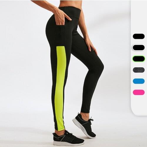 Queshark Seamless Compression Women Yoga Pants Sports Athletic Stretchy Fitness Leggings Running Tights Slim Pants With Pocket