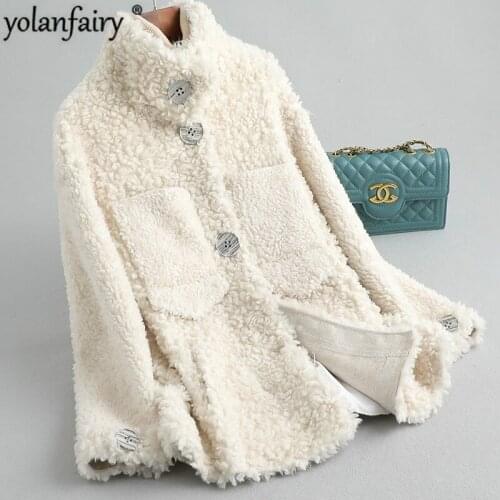 Real Fur Coat Female Winter Clothes Women 100% Wool Coat Korean Warm Coats and Jackets Women Abrigos Mujer KQN79252-1 KJ4894