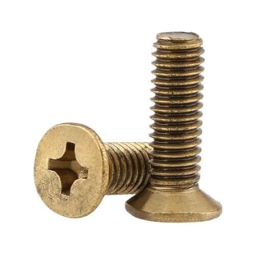 10pcs M5 copper brass screws machine screw cross recessed pan round head wood bolt furniture decoration bolts 10-40mm length