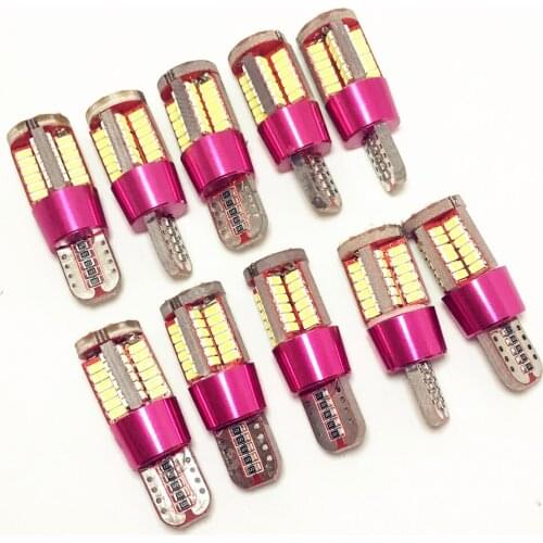 100x T10 led W5W 194 Canbus OBC SMD 57 White Car Bulb LED Light Chips Interior Map Read Door License Plate Auto lamps 12V