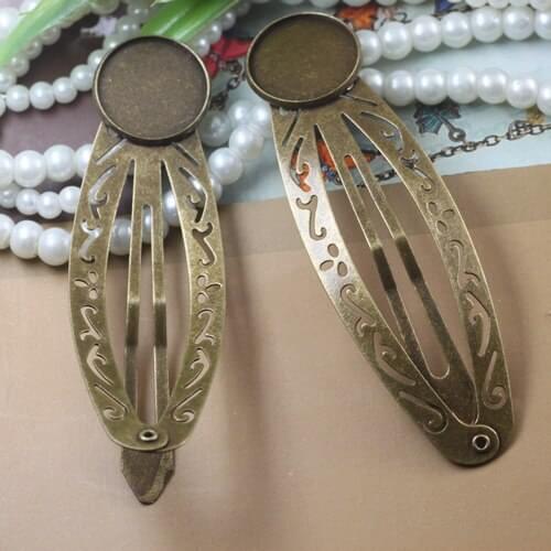 20pc 25*80mm 18mm Cabochon Pad/Tray BB Hair Clips Hair Bobby Pin clip,Antique Bronze/Silver Hairpin DIY Handmade Vintage Jewelry