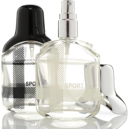 35ml Black And Silver Refillable Portable Perfume Bottle & Traveler Glass Spray Atomizer Parfum Bottle LX1353