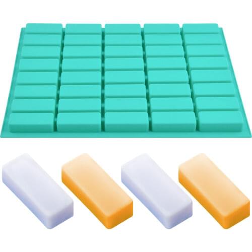 40 Cavity Rectangle Soap Bar Mold Silicone Moulds For DIY Home Soap Making