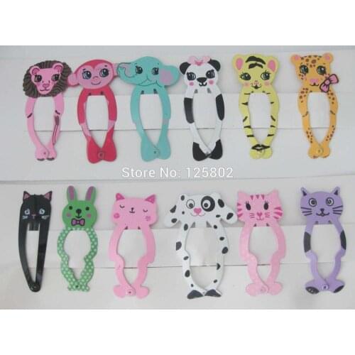 6pcs/card mixed animal hairpins multicolors novelty hairclips for children hair decoration