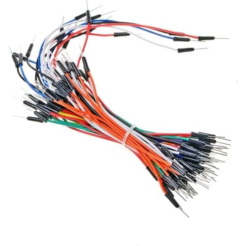 65pcs/Lot Arduino Breadboard wire DIY New Solderless Flexible Breadboard Jumper wires Cables Bread plate line Male to Male