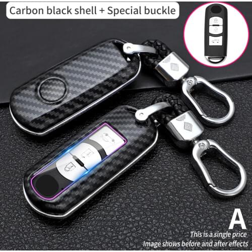 Carbon Fiber Car Remote Key Case Cover For Mazda 2 3 5 6 8 Axela Atenza CX3 CX4 CX5 CX7 CX9 RX MX-5 Miata Smart 2/3/4 Buts Key