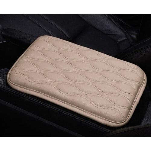 Sewing Car Armrest Pad Cover Universal Center Console Embroider Leather Auto Seat Armrests Box Protection Cushion Hand Supports