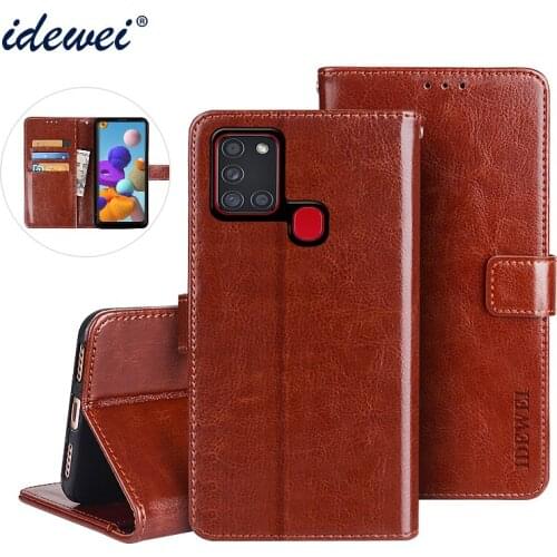 Case For Samsung Galaxy A21S Cover Luxury Leather Phone Case For Samsung SM-A217F A217M A217N Protective Flip Case Wallet Case