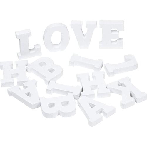 1pc Diy Wood Wooden Letters White Alphabet Word Wedding Birthday Party Home Decorations Personalised Name Design Decoration